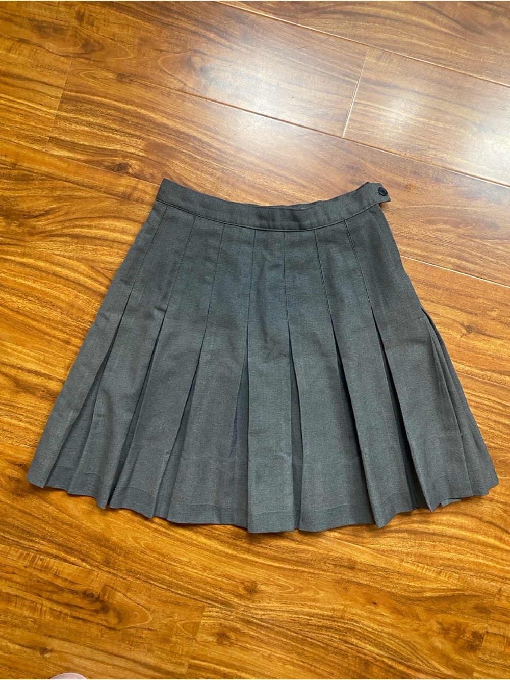 Vintage Sue Mills Juniors Gray Pleated Skirt Size 5 Academia School Uniform